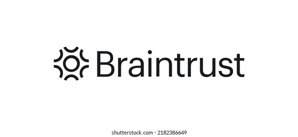 Braintrust, BTRST token cryptocurrency logo en un fondo aislado con espacio de copia. ilustración vectorial del concepto de diseño de banner de token de Braintrust.