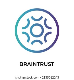 Braintrust Cryptocurrency token icon. BTRST token symbol. Cryptocurrency vector icon. Flat Vector illustration - Vector