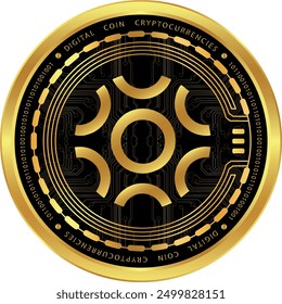 Imágenes de criptomonedas BrainTrust-BTRST sobre fondo abstracto. Ilustraciones 3D.