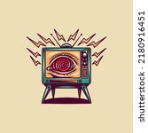 Brainwash Television Retro Illustration For Merchandise