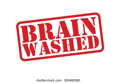 BRAINWASHED red Rubber Stamp vector over a white background.