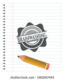 Brainwashing drawn in pencil. Vector Illustration. Detailed.