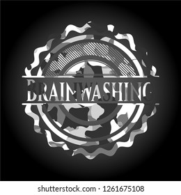 Brainwashing on grey camo pattern