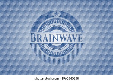 Brainwave blue emblem with geometric pattern. Vector Illustration. Detailed. 