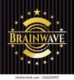 Brainwave gold badge or emblem. Vector Illustration. Detailed.