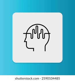 Brainwave icon. Editable stroke. Vector illustration	