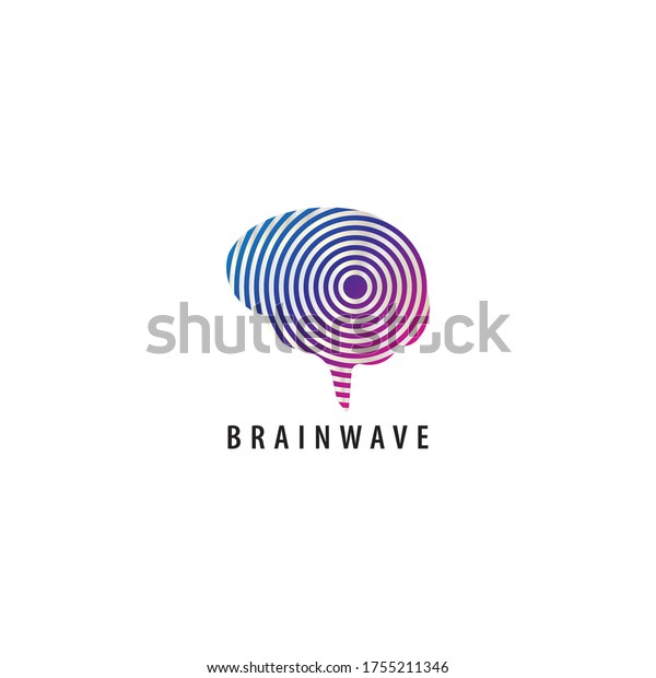 Brainwave Logo Design Template Colorful Brain Stock Vector (Royalty ...