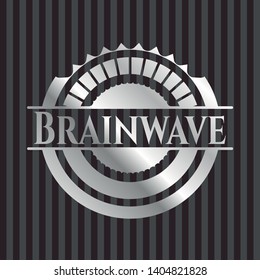 Brainwave silvery badge or emblem. Vector Illustration. Mosaic.