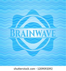 Brainwave water wave concept style badge.