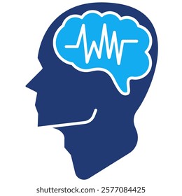 Brainwaves Icon - Dual Tone Style - Neuroscience Theme