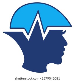 Brainwaves Icon - Dual Tone Style - Brain Theme