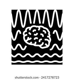brainwaves neuroscience neurology glyph icon vector. brainwaves neuroscience neurology sign. isolated symbol illustration