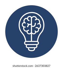 Brainy Bulb Idea Illuminates the Mind icon illustration element
