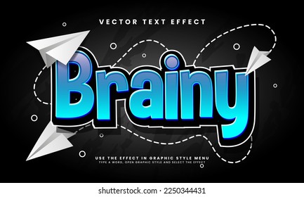 Brainy editable text style effect themed education school