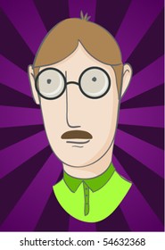 brainy man in glasses
