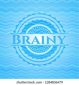 Brainy water representation emblem.