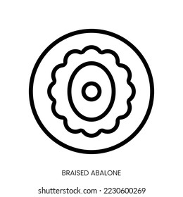 braised abalone icon. Line Art Style Design Isolated On White Background