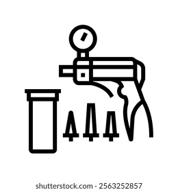 brake bleeder kit line icon vector. brake bleeder kit sign. isolated contour symbol black illustration