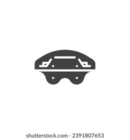 Icono del vector de la pinza de freno. signo plano relleno para concepto móvil y diseño web. Icono de glifo de la pinza de freno de coche. Símbolo, ilustración del logotipo. Gráficos vectoriales