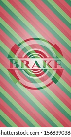 Brake christmas emblem background. Vector Illustration. Detailed.