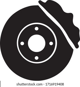 Brake disc, brake drum and brake pads. Brake parts icons