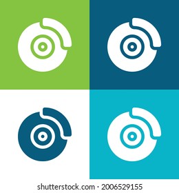 Brake Disc Flat four color minimal icon set