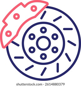 Brake Disc Icon Color Vector Illustration