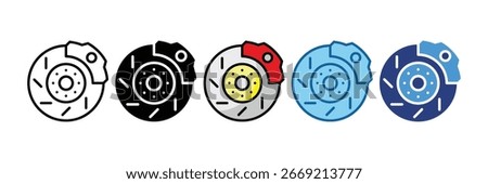Brake Disc Icon Element For Design