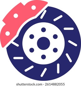 Brake Disc Icon Fill Vector Illustration