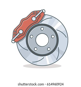 Icono de disco de freno, diseño plano