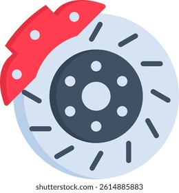 Brake Disc Icon Flat Vector Illustration