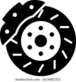 Brake Disc Icon Glyph Vector Illustration
