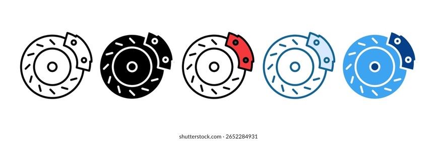 Brake Disc Icon Set Multiple Style Collection
