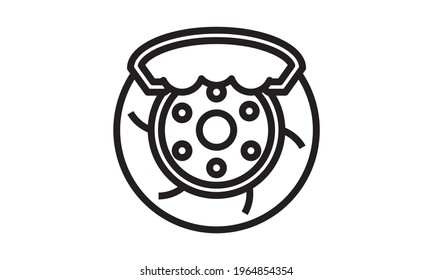 Ilustración vectorial de icono de disco de freno.