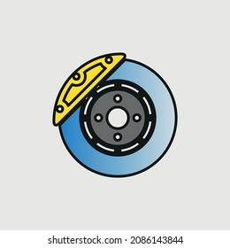 brake disc icon vector sign symbol for design