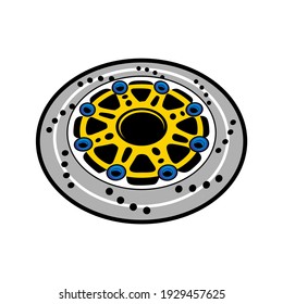 The brake disc illustrator image is suitable for the design of t-shirts, logos, icons, etc.