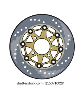 The brake disc illustrator image is suitable for the design of t-shirts, logos, icons, etc