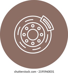 Imagen vectorial del icono de círculo de línea de disco de freno. También se puede usar para aplicaciones web, aplicaciones móviles y medios impresos.
