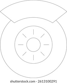 Brake Disc Line Vector Icon Design
