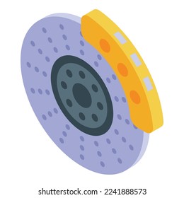 Brake disc printing icon isometric vector. Car industry. Model plastic