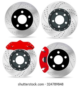 Brake disc. Vector isolated on white background..