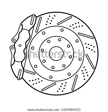 brake disc vector line drawing