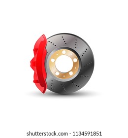 
Brake disc in the vector. Spare part for the car.