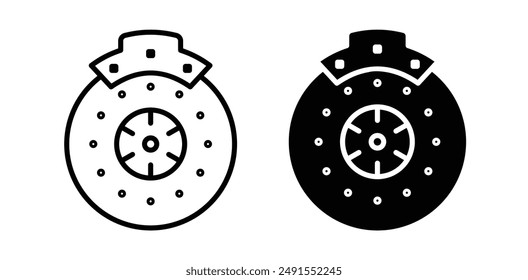 brake discs vector icon set in black color.