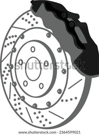Brake disk illustration in perspective