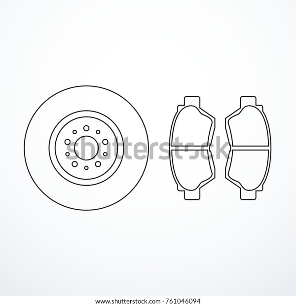 Brake disk and brake\
pads. Brake parts.