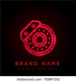 Brake Disk red chromium metallic logo