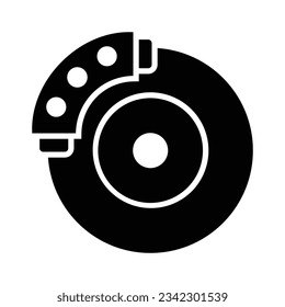 Brake Disk Vector Glyph Icon For Personal And Commercial Use.
