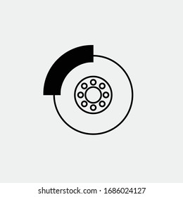 Brake Disk Vector Icon Car Brakes Transport Icon