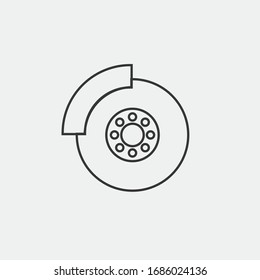 Symbol für Vektorillustration der Bremsscheibe für Fahrzeugbremsen